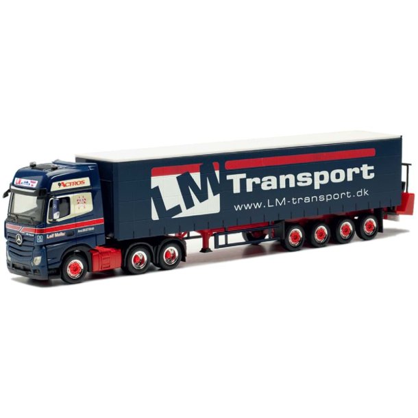 HERPA 1:87/H0 316330  LEIF MLLER, ANS, ACTROS GARDIN-P-TRAILER OG TRUCK