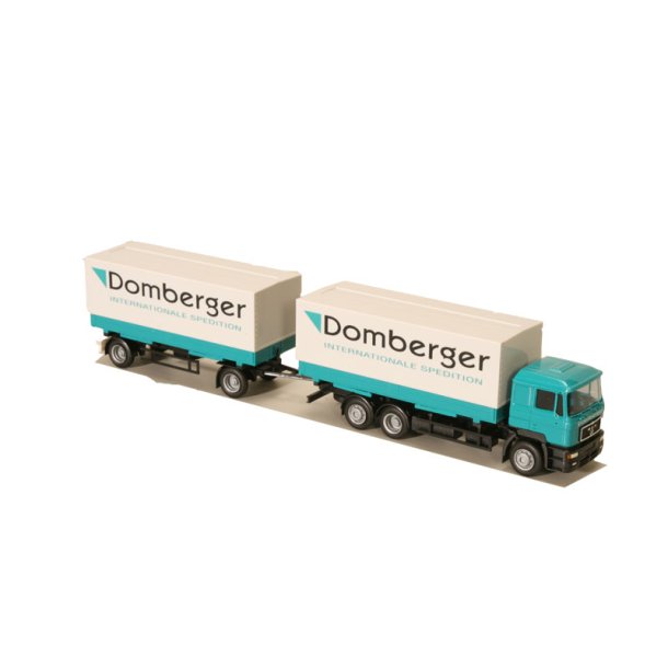 AWM 1:87/H0 75825 DOMBERGER SPEDITION, M.A.N. F90 SKIFTE-/VEKSELLAD FORV./ANH.