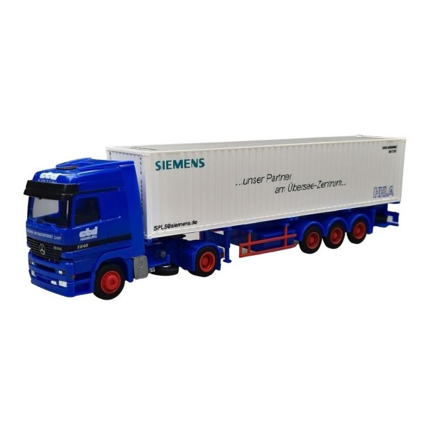 AWM 1:87/H0 75950 ACT "SIEMENS/HHLA", ACTROS LH 40FT. CONTAINERTRAILER