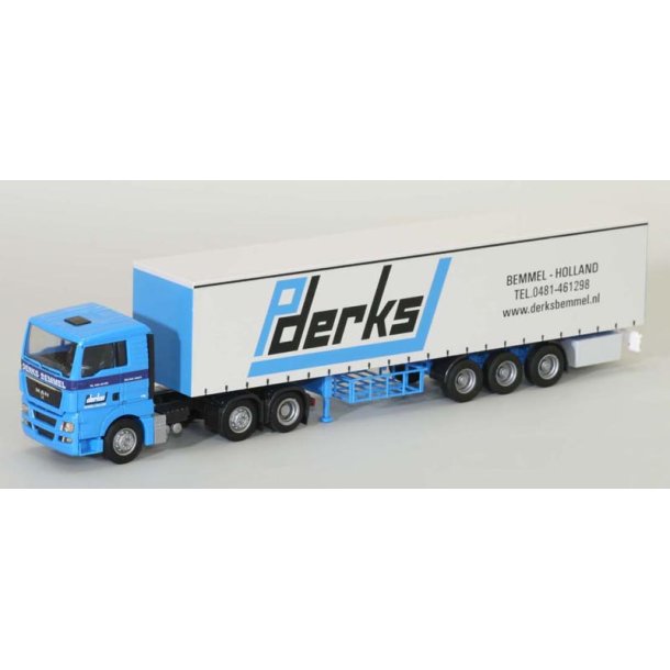 AWM 1:87/H0 Nr. AWM 8062.01 DERKS, M.A.N. TGX XL GARDINPRESENNINGSTRAILER *