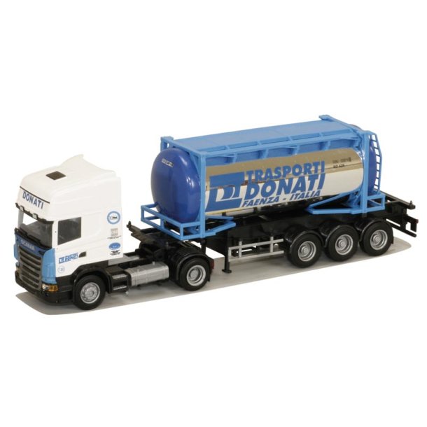 AWM 1:87/H0 Nr. AWM 8497.81 DONATI TRASPORTI, SCANIA R TL 20FT. VAN HOOL-KROMTANKCONT. *