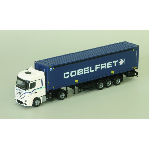 AWM 1:87/H0 Nr. AWM 8699.31 MOST "COBELFRET", ACTROS BIGSPACE 45FT. OPEN SIDE CONTAINER *