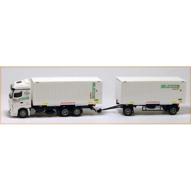 AWM 1:87/H0 75090 BUDDE LOGISTIK, ACTROS STREAM SPACE CARGOBOXE SKIFTE/VEKSELLAD