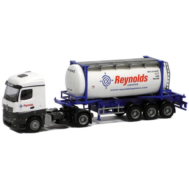 AWM 1:87/H0 75098 REYNOLDS, ACTROS STREAM SPACE OG 24FT. TANKCONTAINER P TRAILER