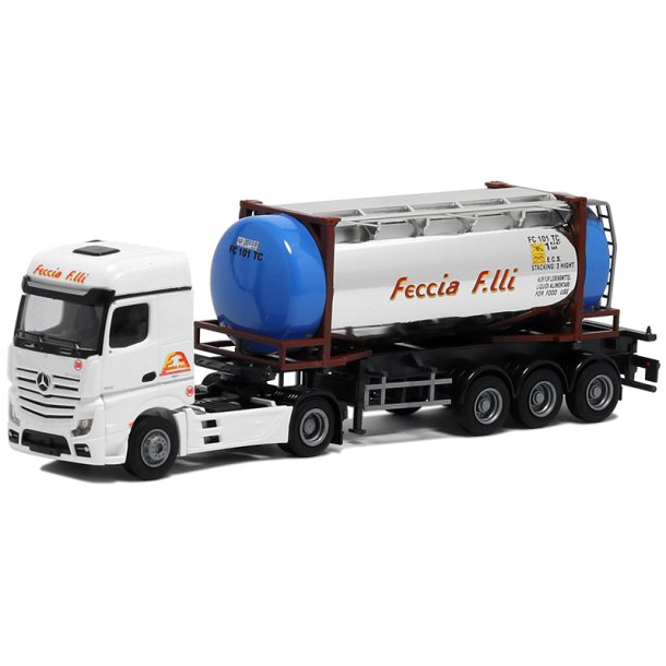 AWM 1:87/H0 75137 FECCIA F.lli, ACTROS BIG SPACE MED 26 FT. TANKCONTAINER