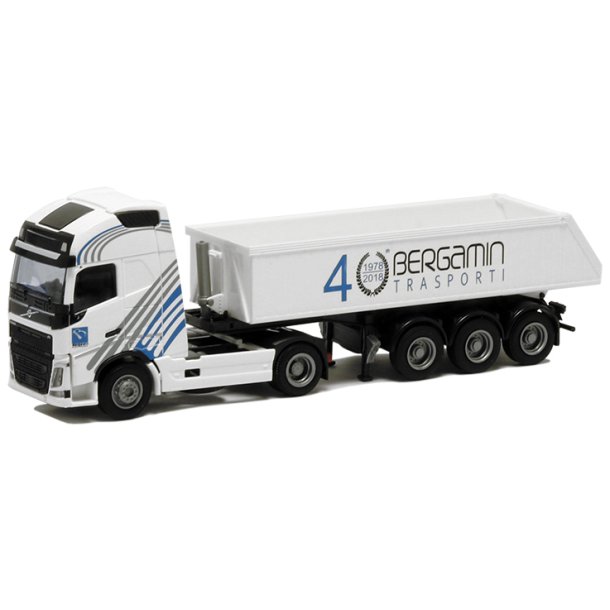 AWM1:87/H0 Nr. AWM 75232 GRUSBIL BERGAMIN TRANSPORT "40 FT.",VOLVO GL XL OG TIPTRAILER *