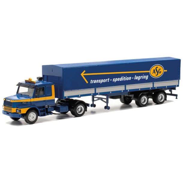 HERPA 1:87/H0 317061 ASG SCANIA MED SNUDE PRESENNINGSTRAILER *