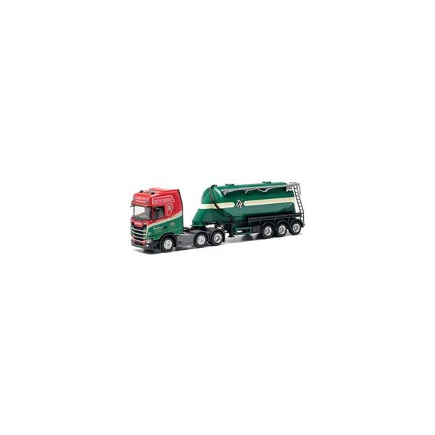 HERPA 1:87/H0 NR. 316293 DEMSTRUP, PREBEN HANSEN,SCANIA CS 20 MED YVER SILO TRAILER *