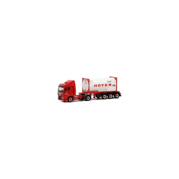 HERPA 1:87/H0 NR. 4838 HOYER GROUP, M.A.N. TGS, LX E6 MED GASTANK CONTAINER *