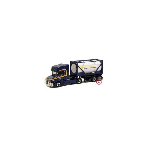 HERPA 1:87/H0 NR.5165 ASG TRANSPORT,SCANIA 164 TL MED 20 FT. TANKCONTAINER *