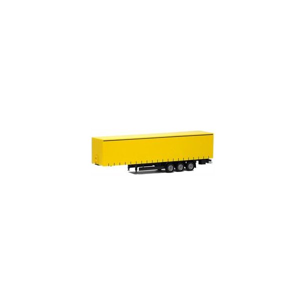 HERPA 1:87/H0 NR. 640358 GARDIN P-TRAILER  3 AKSL. GUL CHASSIES SORT NYHED *