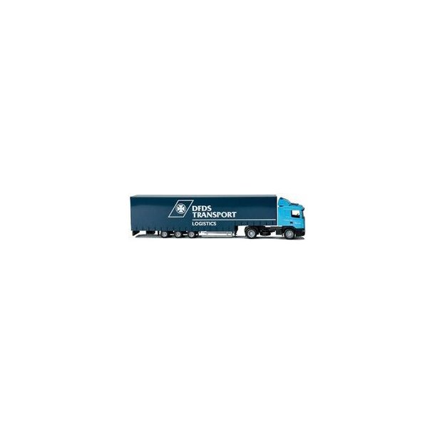 AWM 1:87/H0 Nr. AWM 71430 DFDS SCANIA MED JUMBO SVANEHALS TRAILER *