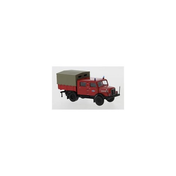 BREKINA 1:87/H0 NR. 71763  BRANDBIL IFA S 4000 TROPVOGN DDR NYHED *