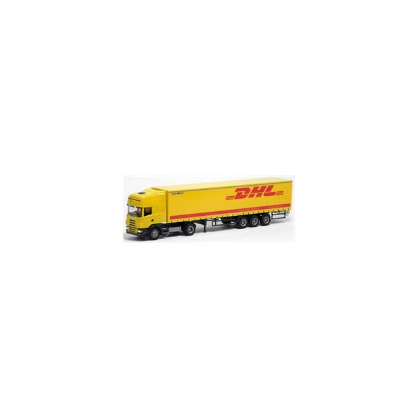 AWM 1:87/H0 Nr. AWM 73007 DHL, SCANIA R TOPLINE ME GARDIN-P TRAILER *